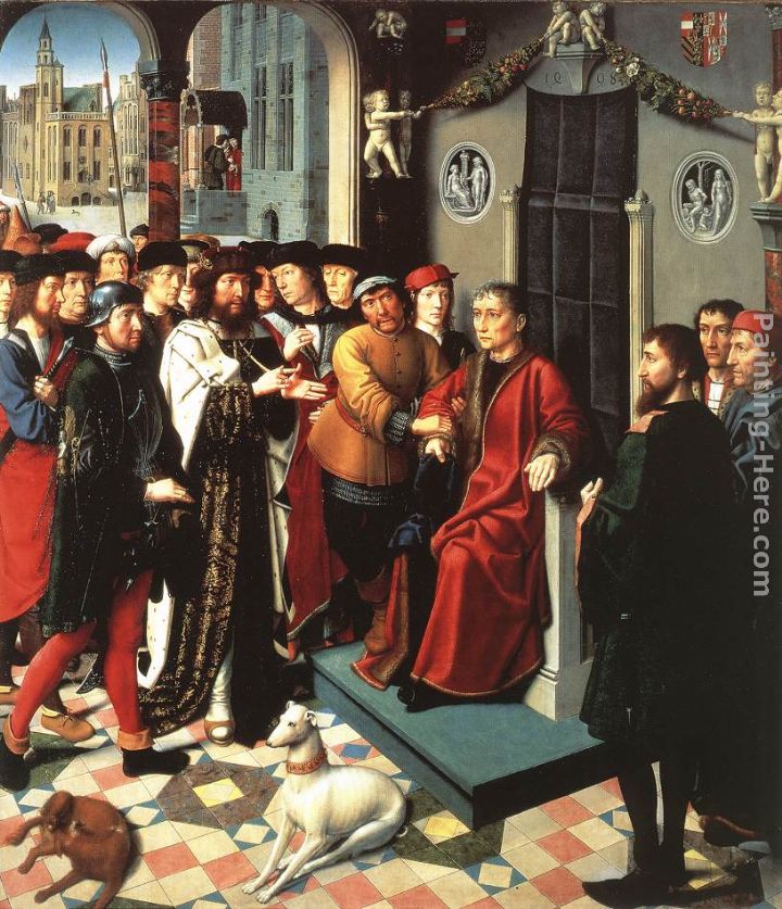 The Judgment of Cambyses (left panel) painting - Gerard David The Judgment of Cambyses (left panel) art painting